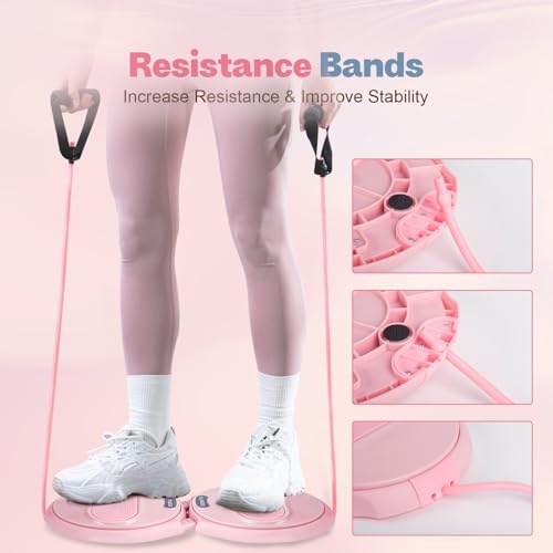 kisnbld Ab Twister Board, Waist Twister Machine with Resistance Bands, Waist Twisting Disc for Core & Ab Exercise, Foot Massage, Ideal for Slimming Workout by kisnbld - Image 6