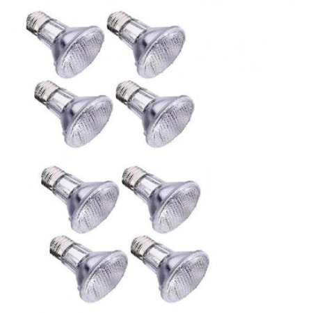 SleekLighting Halogen 39 Watt (50 Watt replacement) Par20 Wide Flood Bulb (45 Degrees), E26 Base, 110-130v, 2750k - 550 Lumens, Pack of 8 …