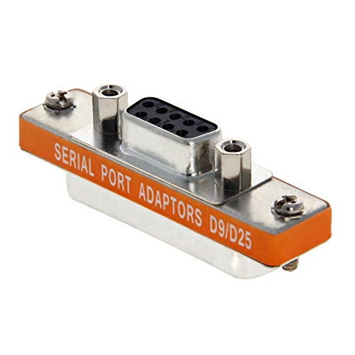 Fielect VGA Gender Changer 9 pin DB25 maschio a DB9 femmina 2 file Mini Gender Changer Accoppiatore Connettore adattatore per applicazioni seriali Nero Confezione da 1