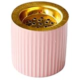VALICLUD Quemador de Incienso de Cerámica Rosa Compacto Textura Vertical Estufa de Aromaterapia Oriental para Decoración y Meditación en Hogar y Oficina