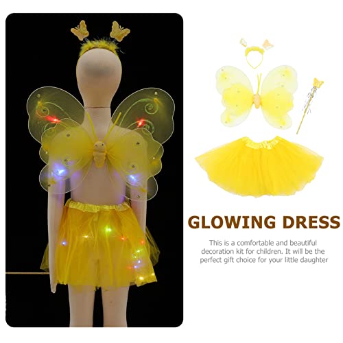 NUOBESTY Meninas Vestem- Se Fantasias de Fadas Trajes de Borboleta Asas Brilhantes Princesa Traje de