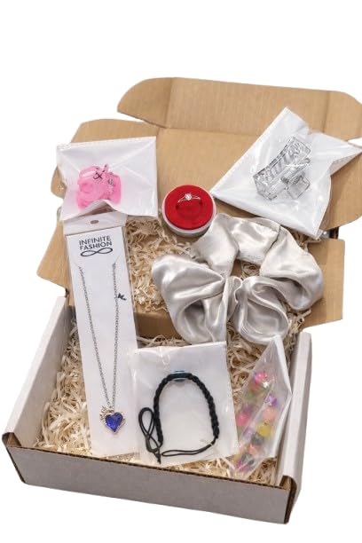 Luxury Girls Gift Hamper Set with Jewelry, Satin Scrunchie & Accessories-image-20