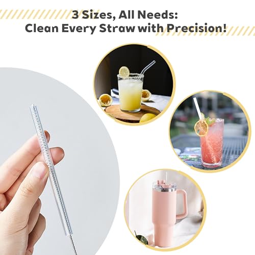 Image of Sosmar 6 Pack Water Bottle Cleaner, Stanley Cup Cleaner Brush Kit with Long Silicone Bottle Brush, 3 Size Straw Cleaner Brush, 4 in 1 Bottle Gap Cleaner for Tumbler, Sports Water Bottle