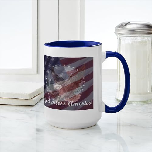 CaféPress God Bless America Taza Grande 15 oz Cerámica miniatura 4