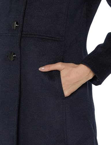 Image of Qube By Fort Collins Women's Semi-Long Tweed Coat with Knitted Finish - Elegant Winter Outerwear for Casual and Formal Looks