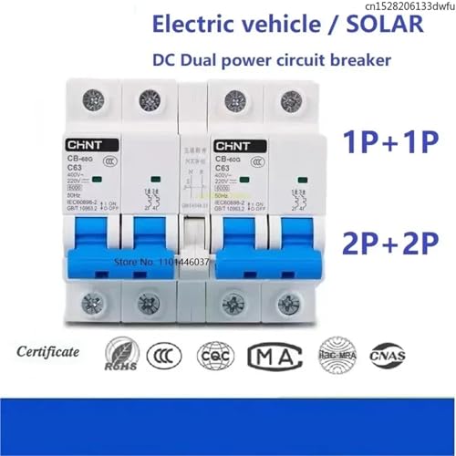 Interruptor de transferencia manual solar CC CB-60A dual de 50A 5