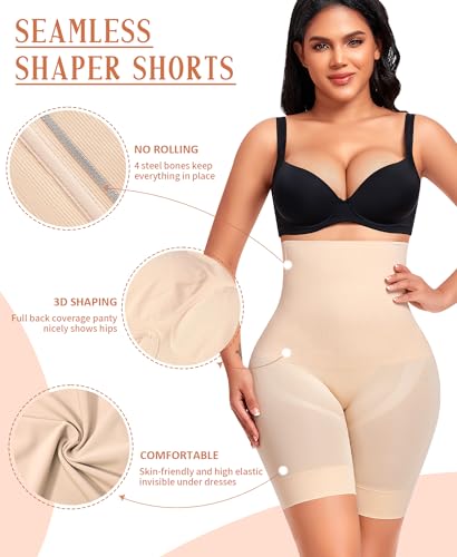 Image of Werena Tummy Control Shapewear Shorts for Women Seamless High Waisted Body Shaper Shaping Underwear Girdle Panties