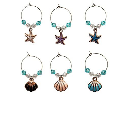 Segnabicchiere Silicone 6 Pezzi Marcatori for Bevande Decorazioni for ciondoli for Feste Anello for Bevande Etichette identificative for Gioielli