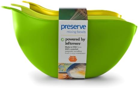 Preserve Nested Mixing Bowl Kitchen Supplies, Set of Three, Green and Yellow