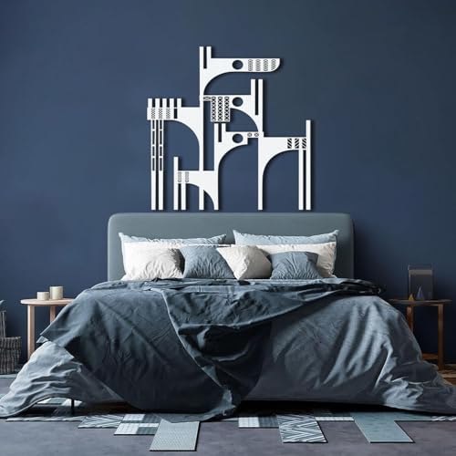 Décoration murale en métal de style silhouette géométrique noire - 4