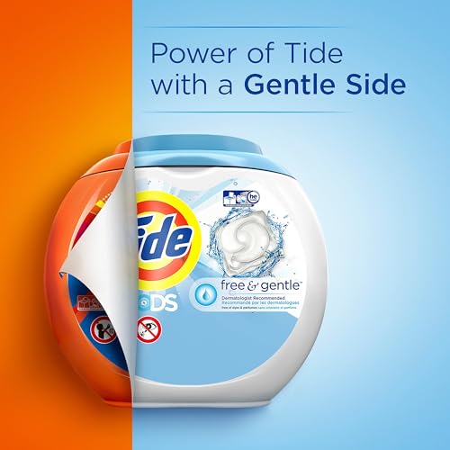 Image of Tide PODS Free and Gentle, Laundry Detergent Soap PODS, HE, 96 Count - Unscented and Hypoallergenic for Sensitive Skin, Free and Clear of Dyes and Perfumes