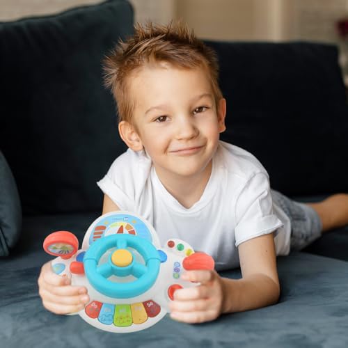 Image of Caterbee Baby Turn and Learn Driver Steering Wheel Toys (White)