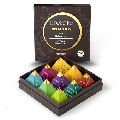 Image of Creano Organic Herbal Tea Gift Set inchOrganic Herbal Tea inch - 9 Pyramid Tea Bags in 9 Different Varieties - 22,5 g*