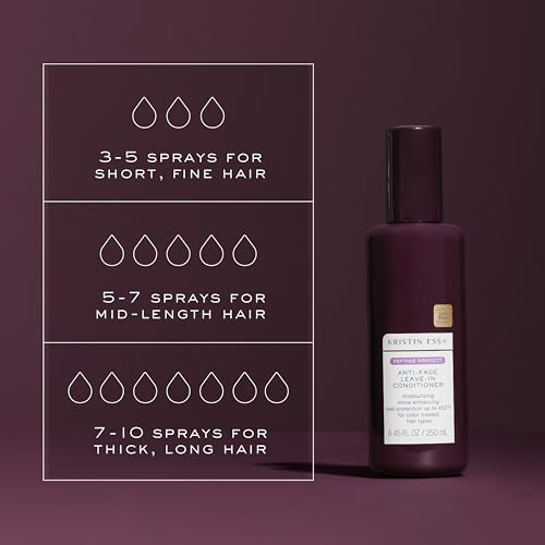 Image of Kristin Ess+ Anti-Fade Moisturizing Leave-in Conditioner w /UV Color Shield & Peptides for Prolonged Color Vibrancy, Lightweight, Anti Frizz Heat Protectant - Sulfate & Paraben Free, Vegan, 8.45 fl oz