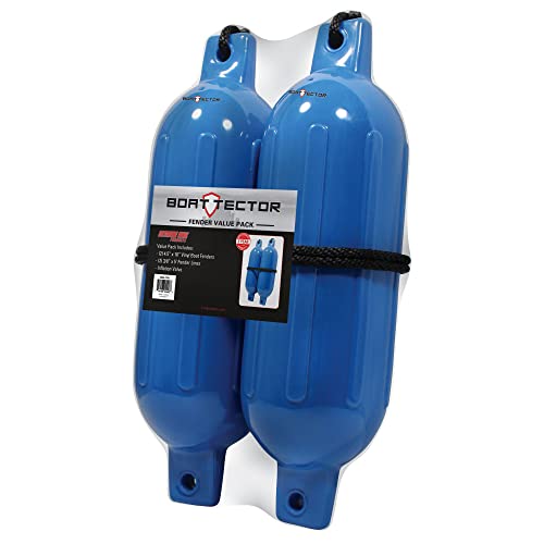 Extreme Max 3006.7378 Boattector Inflatable Fender Value 2-Pack - 4.5" X 16", Blue #TOP2