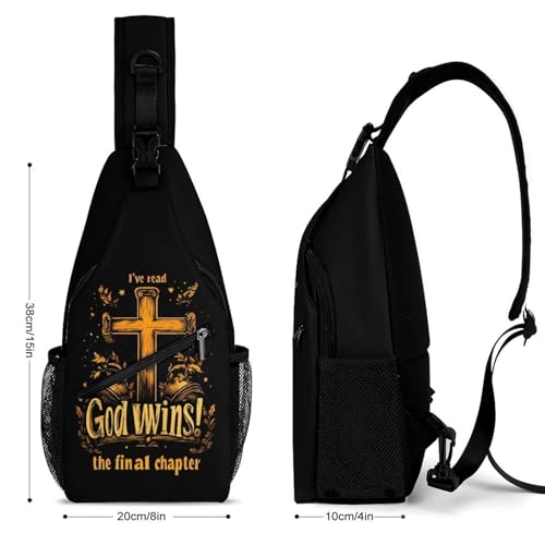 I've Read The Final Chapter God Wins Crossbody Sling Backpack Casual Chest Bag Fanny Pack for Women Men Travel Hiking2