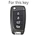 XUKEY 4 Button Silicone Flip Key Cover Remote Fob Case for Hyundai Kona 2018 2019 Car Key Shell Jacket Protector