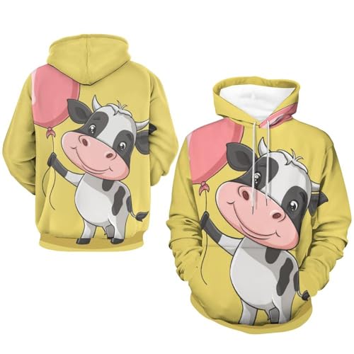 Vache en ballons sweat à capuche imprimé haute densité coupe unisexe S - 7