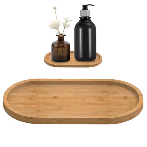 Bamboo Soap Tray, Bamboo Soap Dispenser for Bathroom CounterTop, Wooden Dish & Dispenser Tray Kitchen Holders, Dresser Jewelry Ring Dish, Comestic Holder Bathtub Organizer
