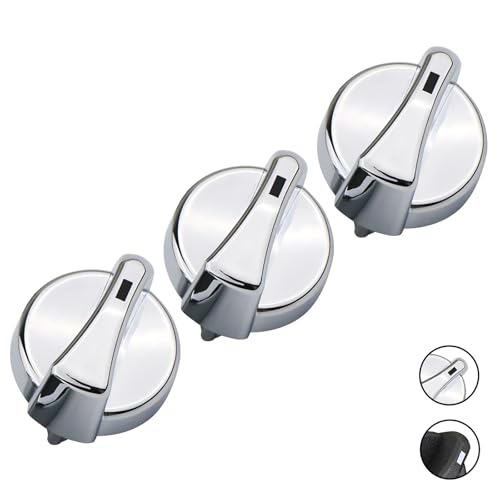Chrome AC Heater Blower Fan Control Knobs (3 Pcs) | Compatible with Peterbilt 330 350 357 367 375 378 379 384 386 387 HVAC Climate Control Module Switch | Replaces 702-5401 121-0001-000