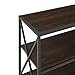 Walker Edison 2 Tier Open Shelf Industrial Wood Metal Bookcase Tall Bookshelf Home Office Storage, 40 Inch, Dark Walnut
