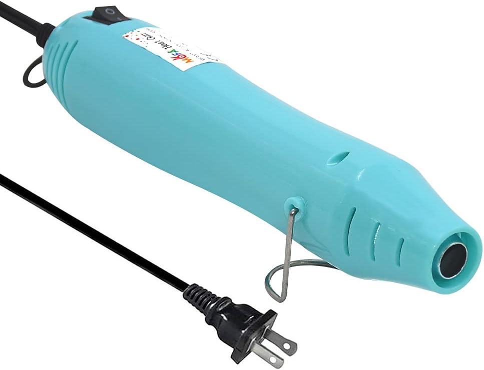 Heat gun mofa Resin Mini Heat Gun,6.6ft Cable 300W Heat Gun for Crafts,Acrylic Paint Dryer Multi-Purpose Electric Heating Nozzle (Blue)
