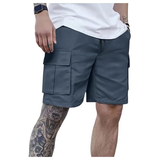 Short Baggy Cargo Randonnée Sport Ete Bermuda Homme Coton avec Poche Grande Taille Pas Cher Marque Pantalon Court Homme Baggy Militaire Tactique Été M