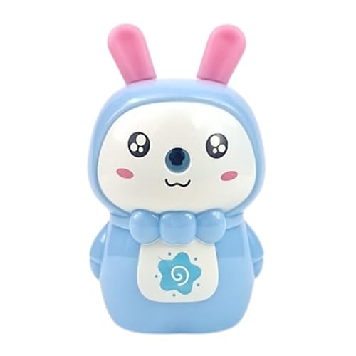 Apontador Manivela Manual Escolar Coelho de Mesa Infantil (AZUL)