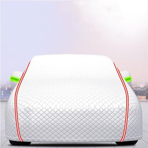 JUNJIKAIDAN Funda Coche Antigranizo Exterior para BMW X6 E72 Active Hybrid 2010-2015, Fundas Completa Impermeable Transpirable Forro de Algodón Cubierta Protección,E/Silver-Red