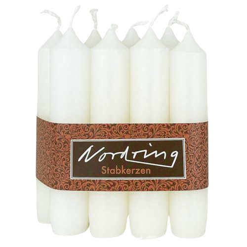 Nordring Lot de 8 bougies coniques blanches 2,2 x 11 cm de haut