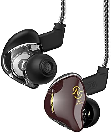 EZ EAR Wired Earbuds in Ear Headphones Monitor,1DD HiFi Bass Immersive Sound Earphones, for Drummer Musicians Singer Stage Earbuds, Patented Ear Tips Headset,CCZ Coffee Bean (3.5mm Brown with Mic)