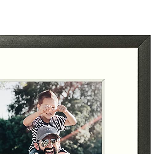 Moldura de metal com moldura de metal de alumínio de 5 x 7 polegadas com tapete de marfim para fotos