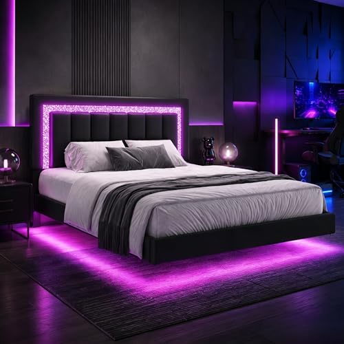 HOMBCK Floating Queen Bed Frame