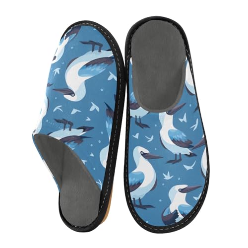 Slippers for Women Blue Footed Booby on Sky Soft Fuzzy Women's Slippers Indoor and Outdoor Shoes