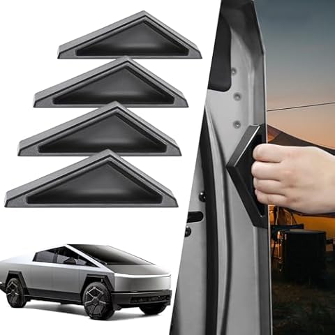 Fingerprint Resisitant Door Handles for Cybertruck, Tesla Cybertruck Interior Accessories, Anti Fingerprint Self Adhesive Easy Install ABS Durable Door Handles Set(4pcs, Black) Cover