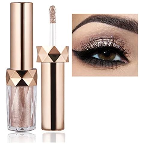 MEITREND Glitter Eyeshadow Metallic Eye Shadow Liquid Dazzling Glitter Shiny Shimmer Diamond Pearlescent Eyeliner Liquid Eye Makeup Cosmetic Highly Pigmented Non-Greasy Cover