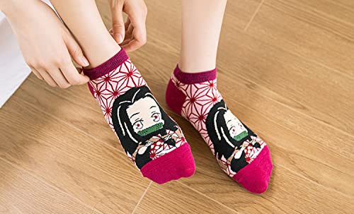 Adult Kids Socks 5 Pairs Anime Cosplay Casual Cotton Anklet Socks4