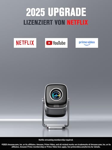 Smart Mini Beamer 4K Kompatibel mit Netflix & Dolby Audio, XuanPad 28000 Lumen Beamer mit TOF Autofokus & Trapezkorrektur, WiFi6 & Bluetooth, 210° Drehbarer Heimkino/Outdoor Projektor für Handy/PC – Bild 3
