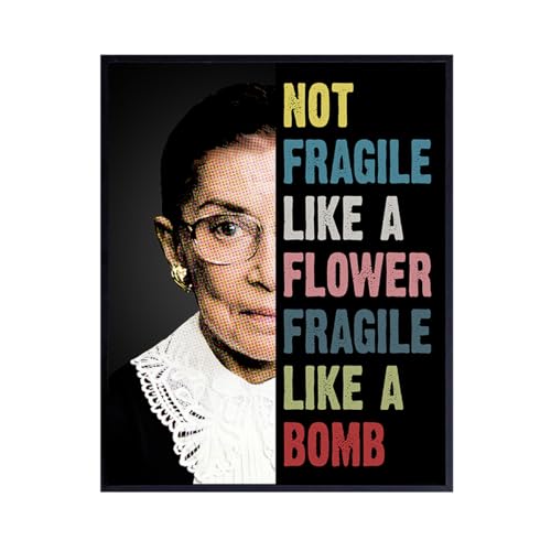 Ruth Bader Ginsburg Wall Art Prints - Gift for Women, Men, Lawyer, Attorney - Notorious RBG 8x10 Art Wall Decor, Room Decoration Poster Print for Home, Office, Apartment - Supreme Court Judge