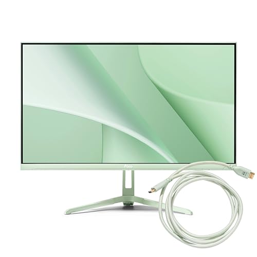 Image of Pixio PX246 Wave Mint Green 24 inch 120Hz 1080p IPS Panel Adaptive Sync Gaming Monitor with Mint Green HDMI 2.1 Cable Ultra Certified Ultra High Speed 6FT 8K 60Hz 4K 120Hz Nylon Braided