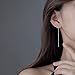 SLUYNZ 925 Sterling Silver Chain Threader Earrings Dangle for Women Teen Girls Long Dangle Earrings Line Earrings Tassel (A-Silver)