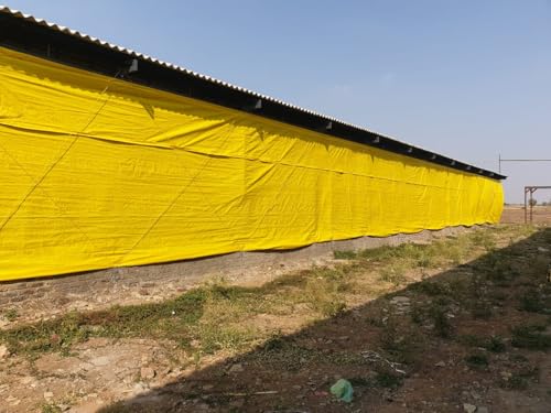 Image of 250 GSM HDPE Tarpaulin 6 X 9 Feet I Heavy-Duty Waterproof Non-Filler Sheet for Car Parking Shed, Tin Shed, Bike Cover, Outdoor Rainproof Tent, Garden, (Yellow)