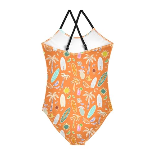 Tropical Palm Girls One Piece Swimsuit Beach Swimwear 208619762