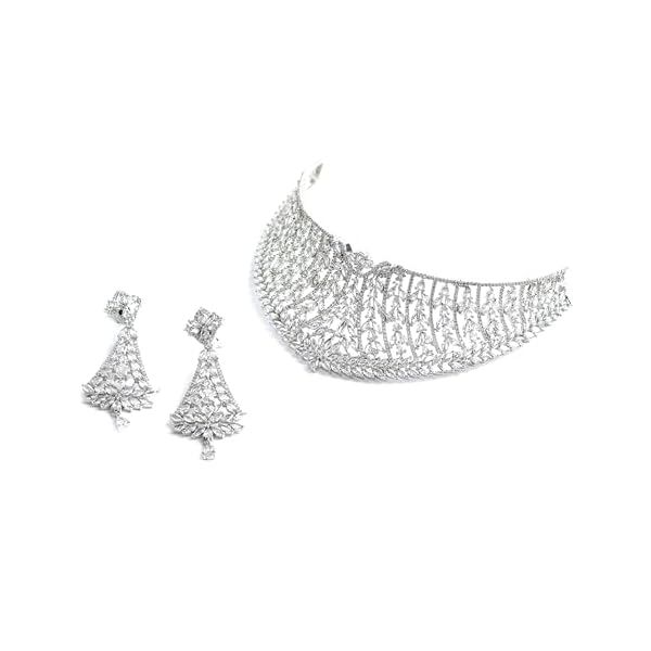 THE STONE AISLE Superior Aashi Necklace Choker Set For Women For Party Wedding - Image 3