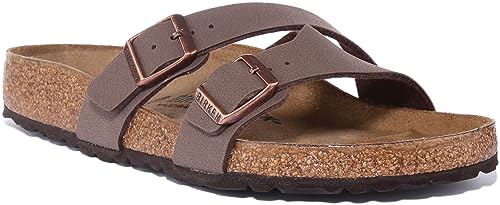 Mules Birkenstock Yao brides croisées ajustables en Birko-Flor nubuck souple