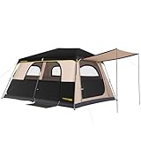 FanttikOutdoor Zeta C8 Apex Camping Tent, 8 Person Instant Cabin Tent Setup in 60s, Family Tent with Carry Bag for Family Camping & Hiking, Waterproof, Upgraded Ventilation