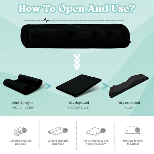 Kensbro Massagebett Topper Wimpern Liege Matratze, Wimpern Bettmatratze aus Memory Schaum, Rutschfestes Schönheitsmatratze Abnehmbar und Leicht zu Reinigen für Spas und Schönheitssalons(nur Matratze)