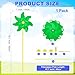 M METERXITY 1-Pack Rainbow Pinwheels, 19.7 Inch Plastic Wind Spinners Outdoor Flower Windmill for Party Decorations/Yard/Garden, Toy Wind Spinners [Green]