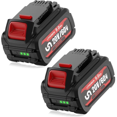 2X 9Ah 20/60V 18/54V Batterie de Remplacement pour Dewalt Batterie Flexvolt DCB606 DCB609 DCB612 DCB615 DCB546 DCB547 DCB548 DCB200 DCB201 DCB203 DCB204 DCB206 DCB207 DCB209 DCB182 DCB184