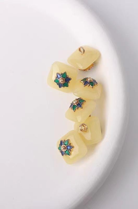 Cappotto quadrato in finta giada di vetro, nuovi bottoni cinesi, i bottoni a doppia curvatura non sono facili da eliminare, multicolore, scegli la confezione da 12MM10.